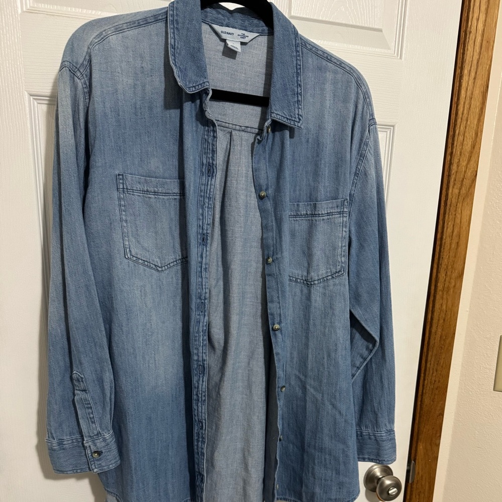 Old Navy Denim Blue Button Down Shirt